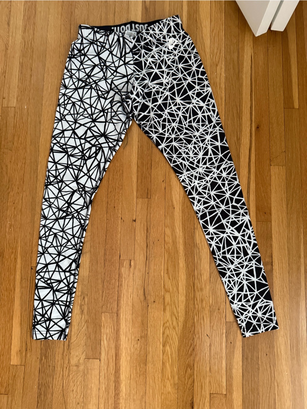 Nike Black and White 'Just Do It' Geometric Sports Shorts